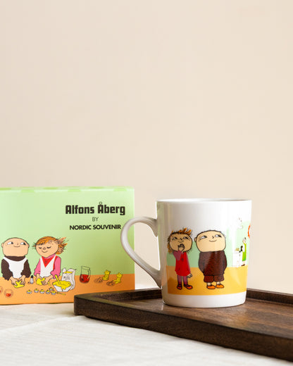 Porcelain mug featuring Alfie and Milly
