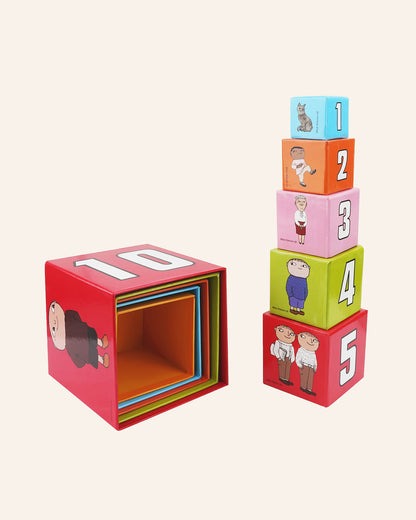 Stacking cubes with Alfie Atkins